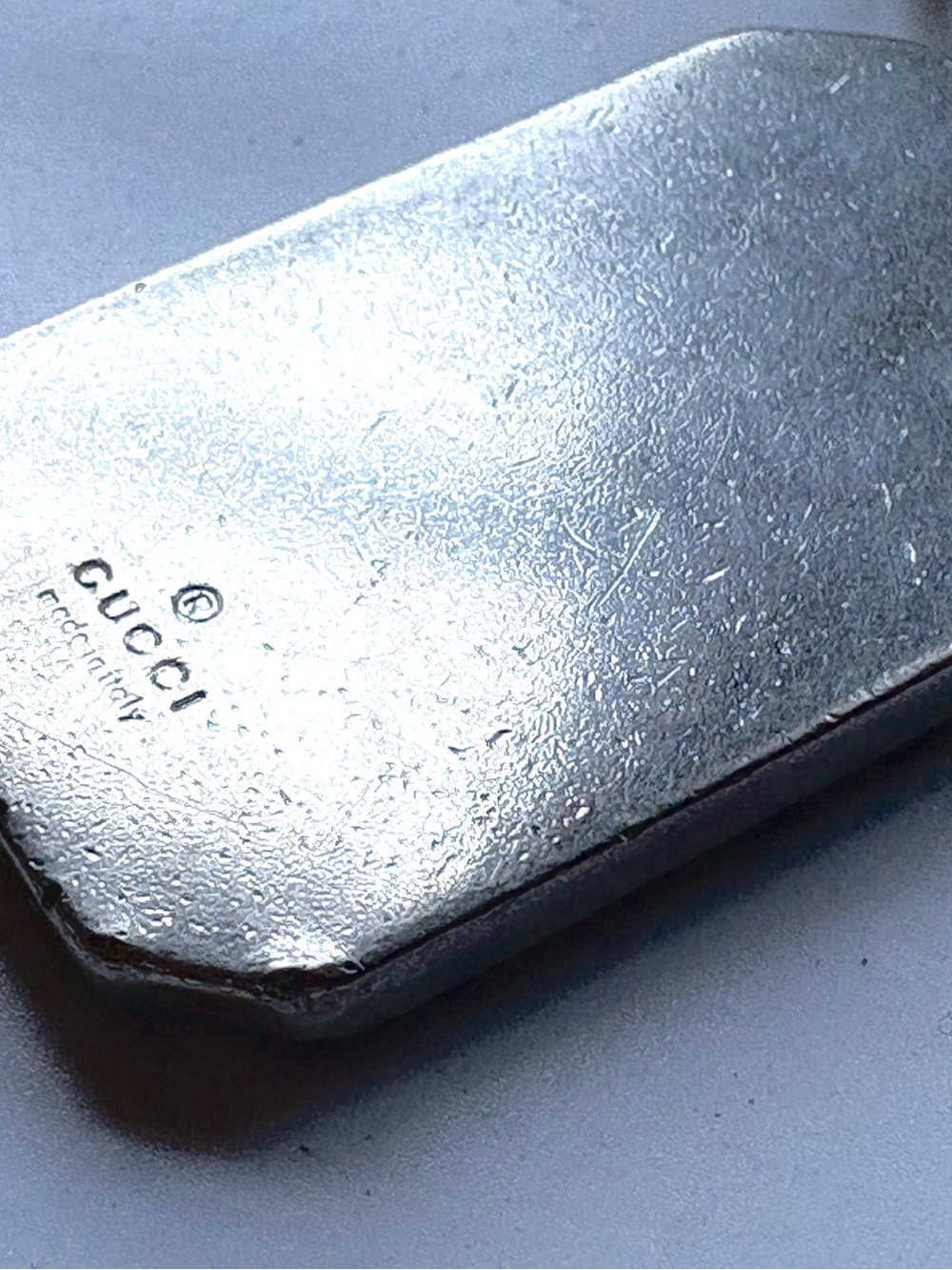 Gucci Silver Metal Key Tag